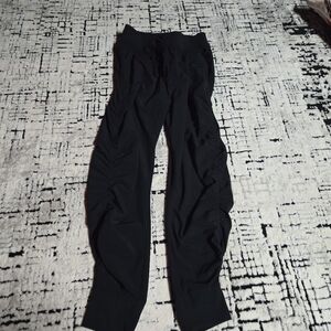 Athleta Attitude Jogger Pants Black Shirred Sides High Waist Size 4/S